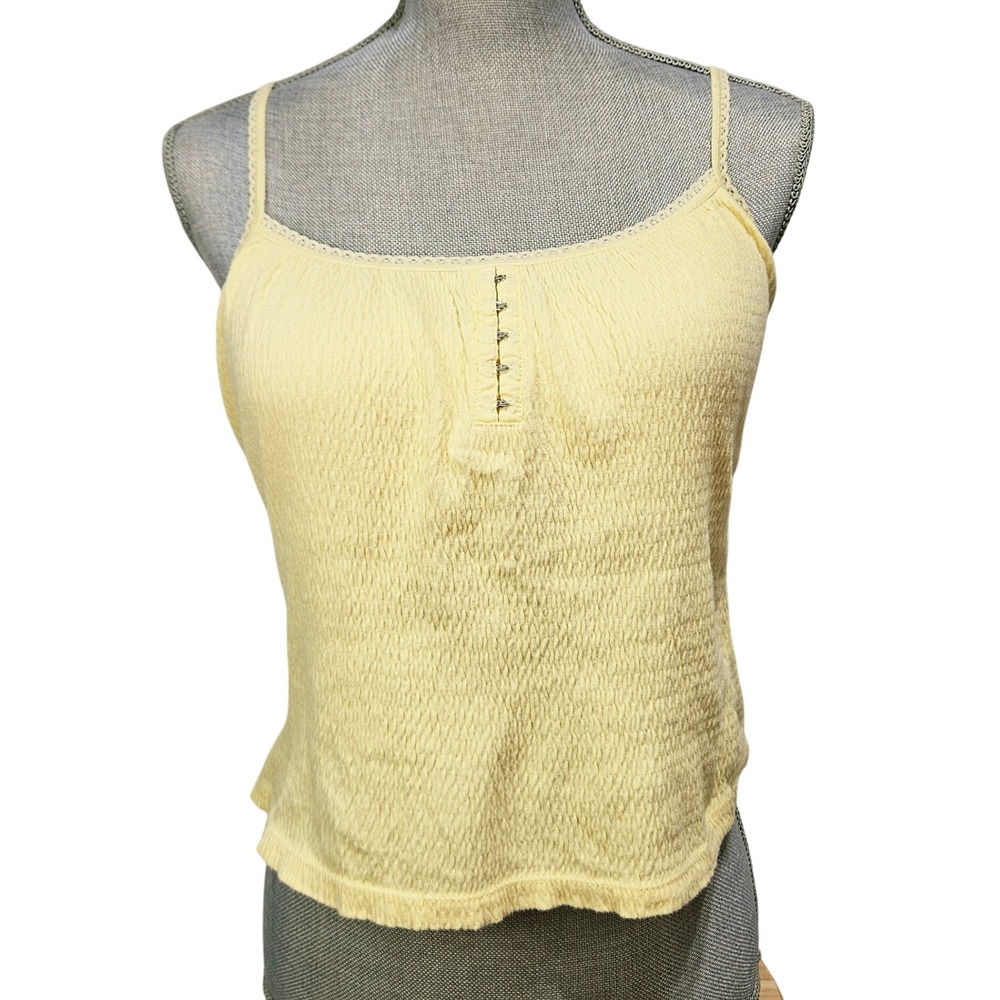 One Step Up Yellow Textured Underwire Built-in Bra Camisole XL Y2K Coquette Top